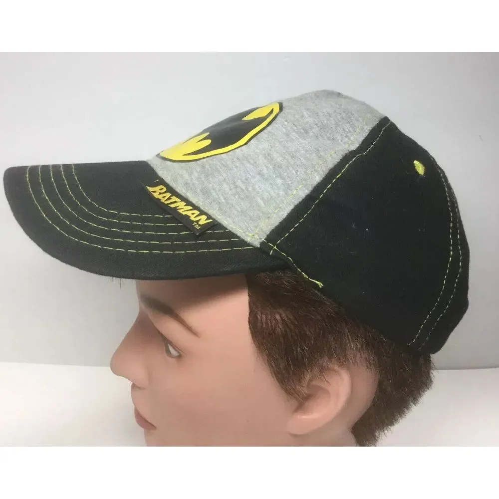 DC COMICS Batman‎ Strap back CAP Black Yellow Logo Youth Hat Kids